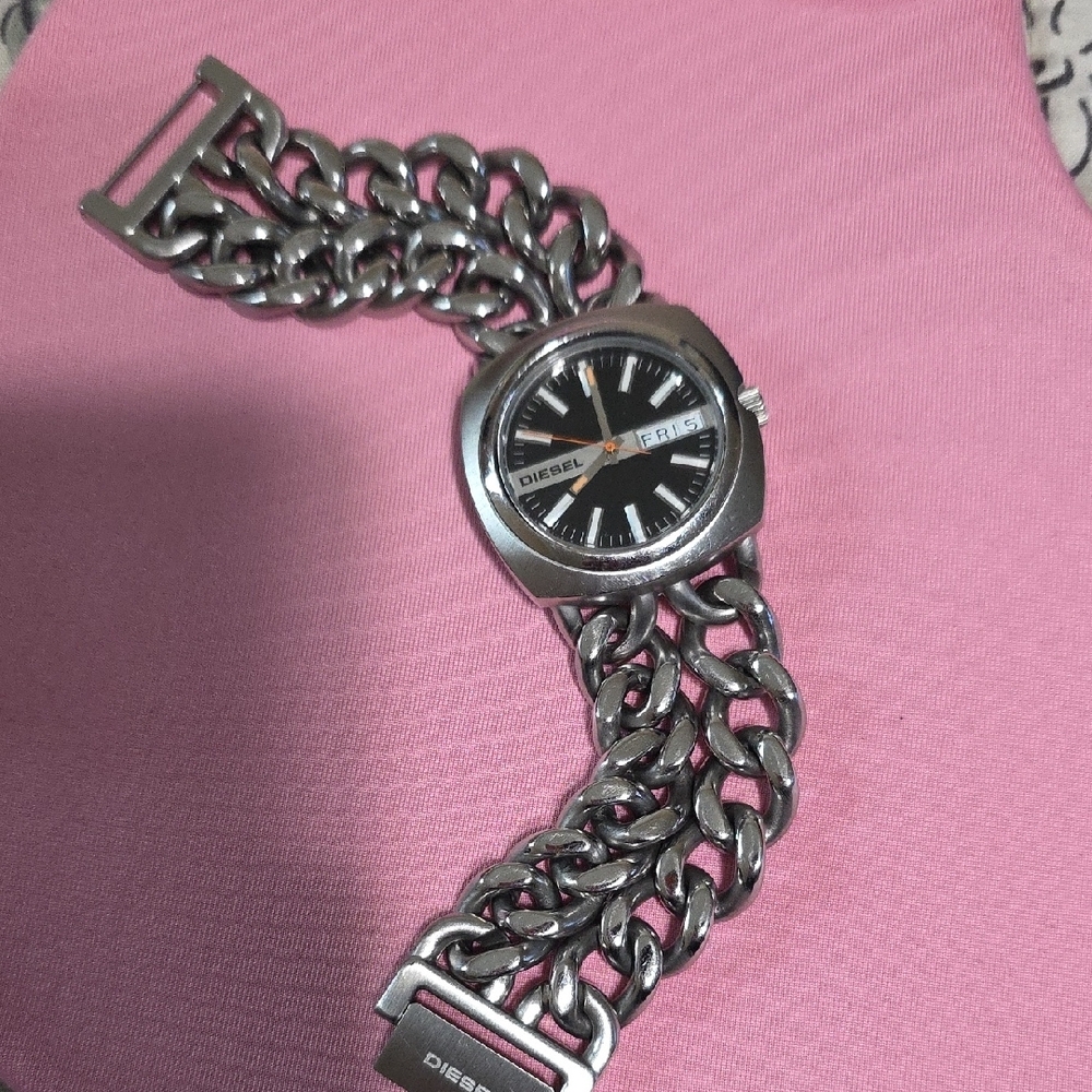 Diesel Silver and Black Men's Watch